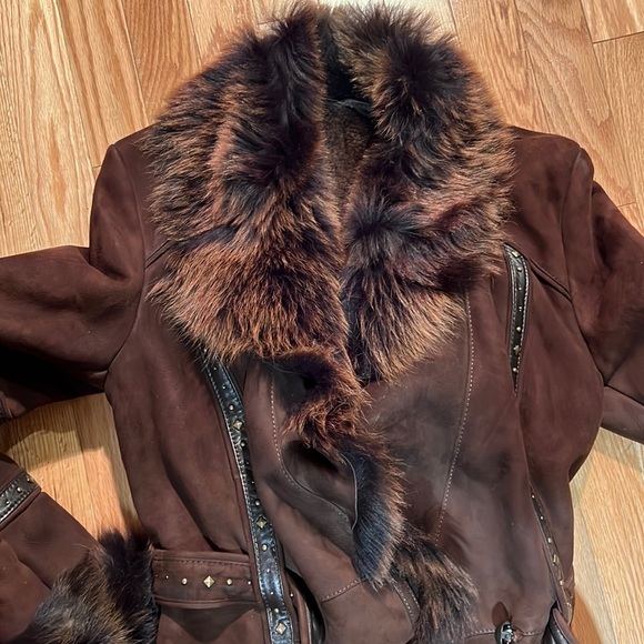 Rizal rich brown shearling coat. Size 34 fits like a true small - Picture 3 of 13